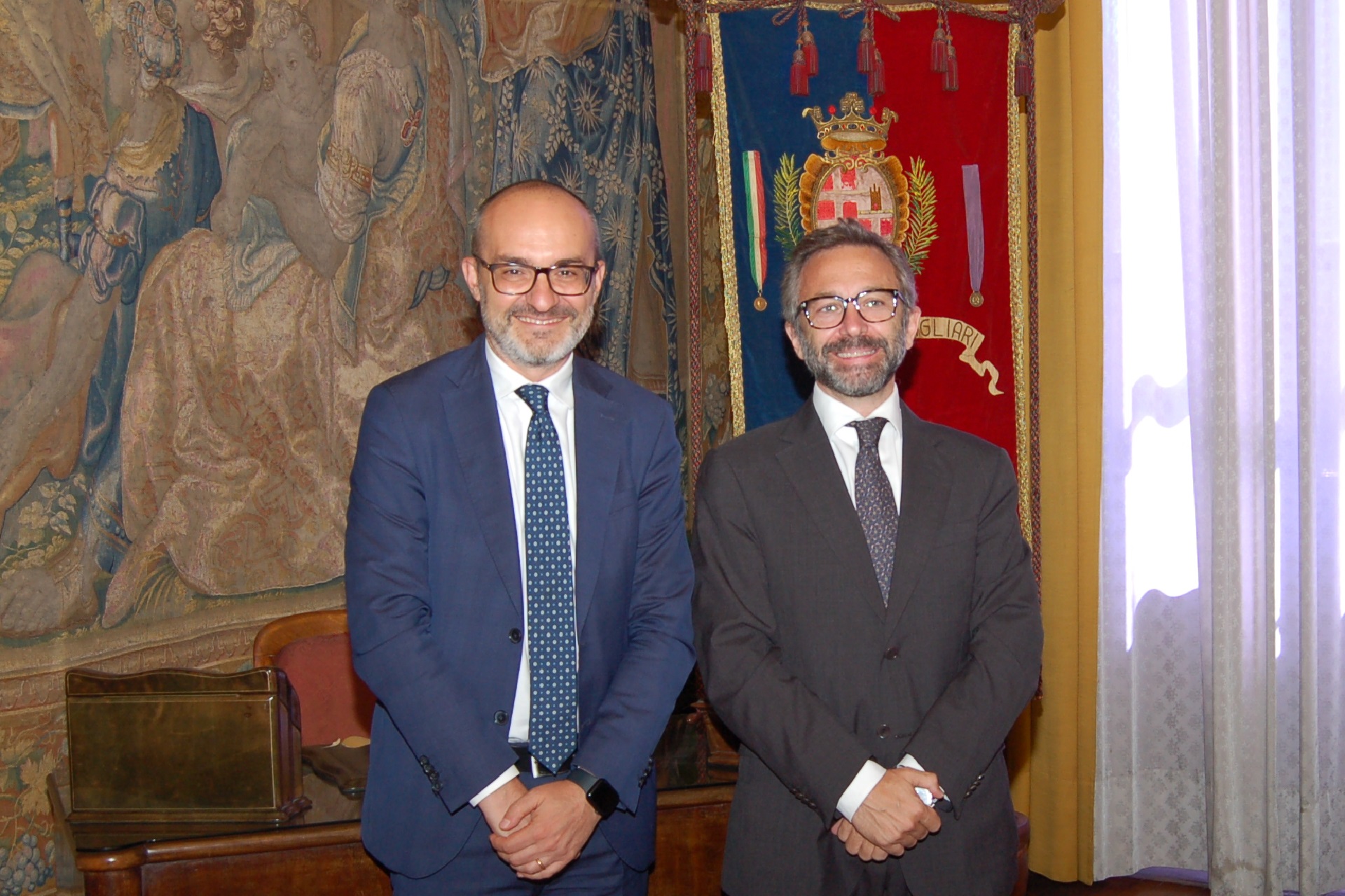 Il sindaco Truzzu con l'ad e-distribuzione Ranieri