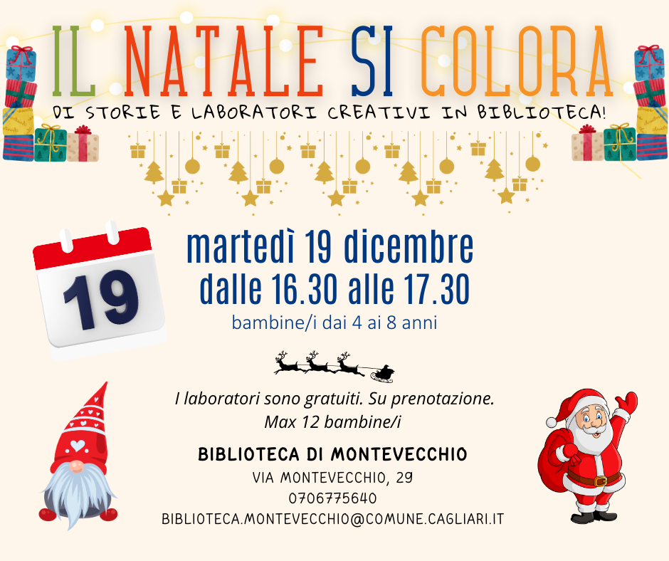 Natale si colora - Biblioteca via Montevecchio Cagliari