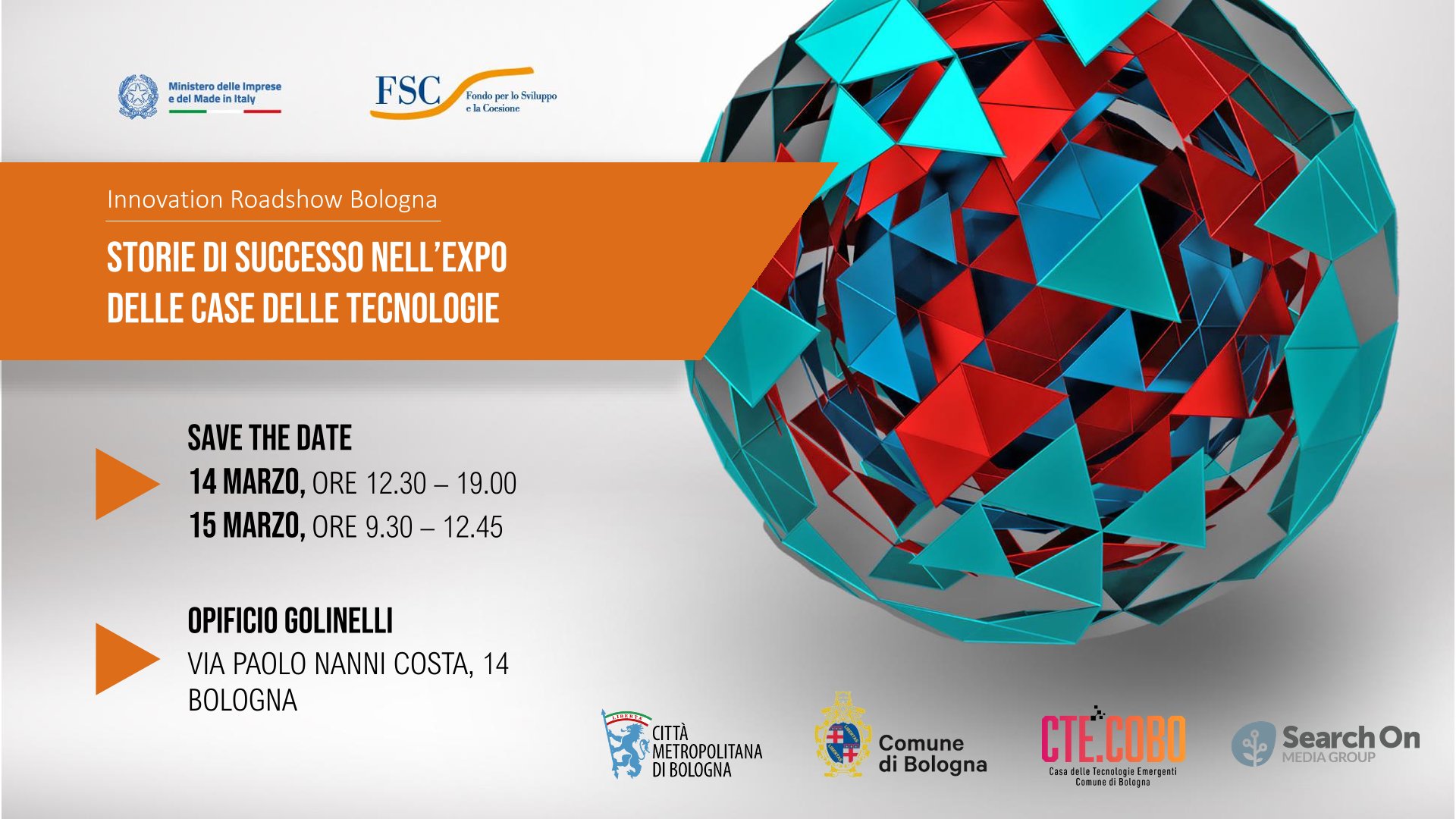 La locandina dell'Innovation Roadshow di Bologna