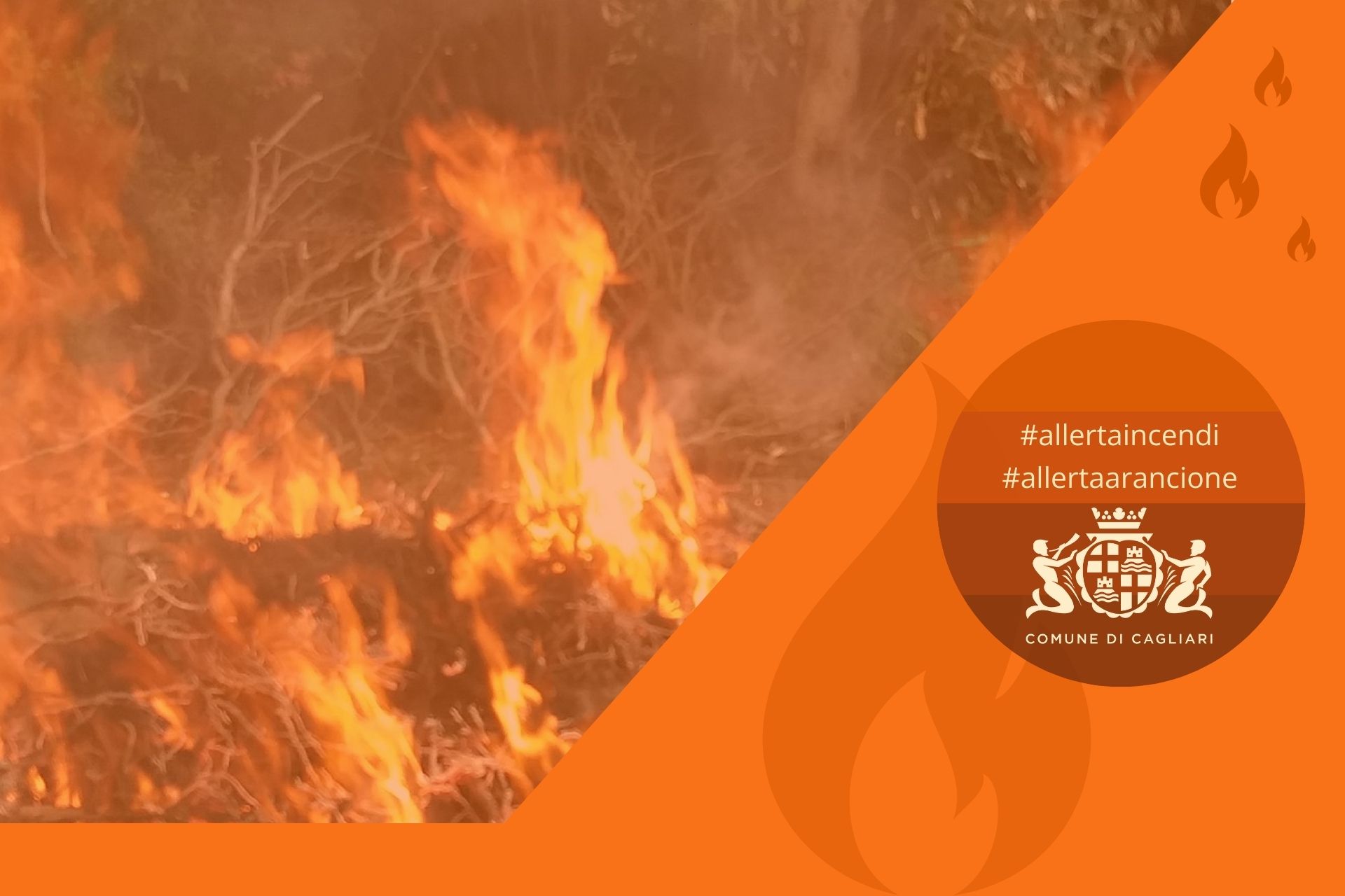 Allerta incendio - Pericolosità alta a Cagliari