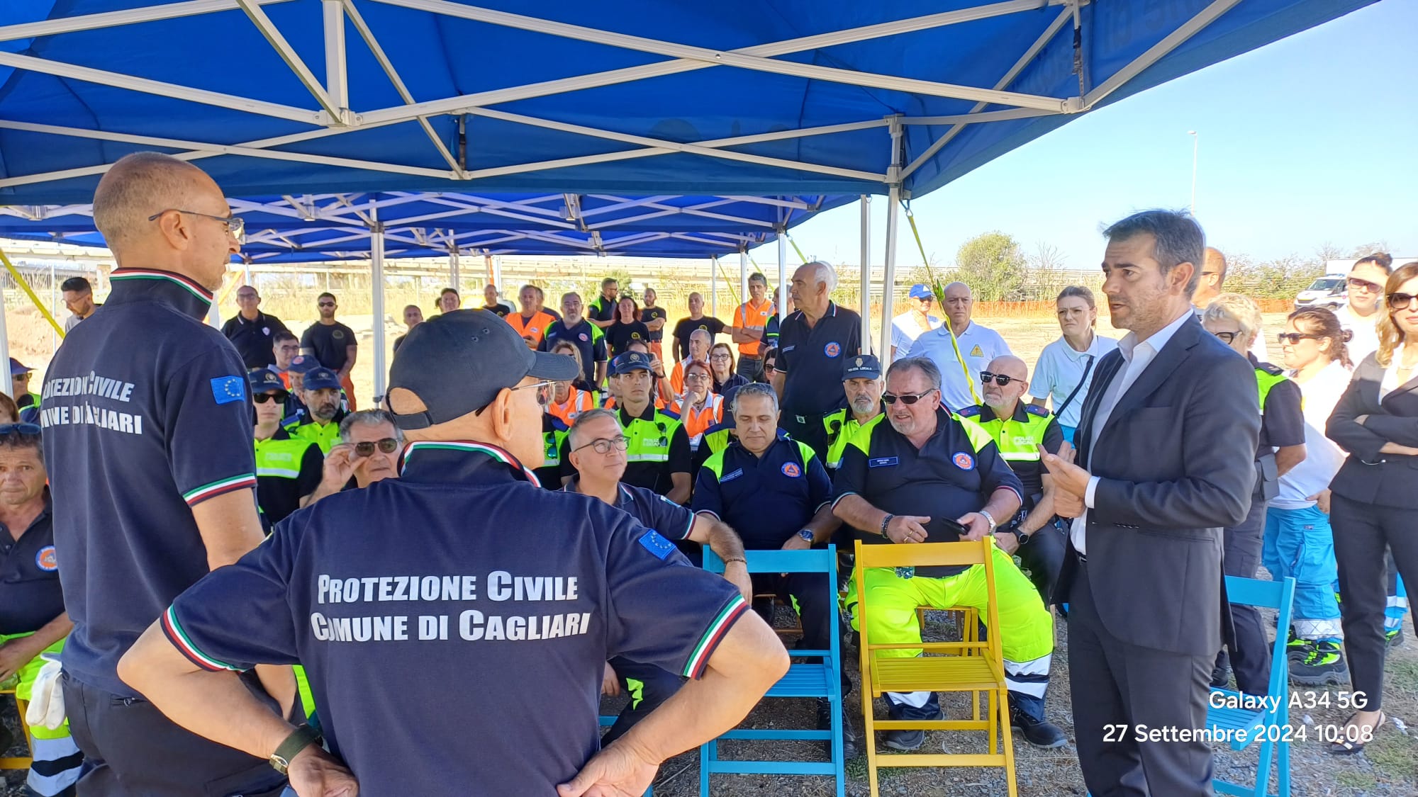 Il sindaco Massimo Zedda - esercitazione Colonna Mobile Protezione civile Cagliari