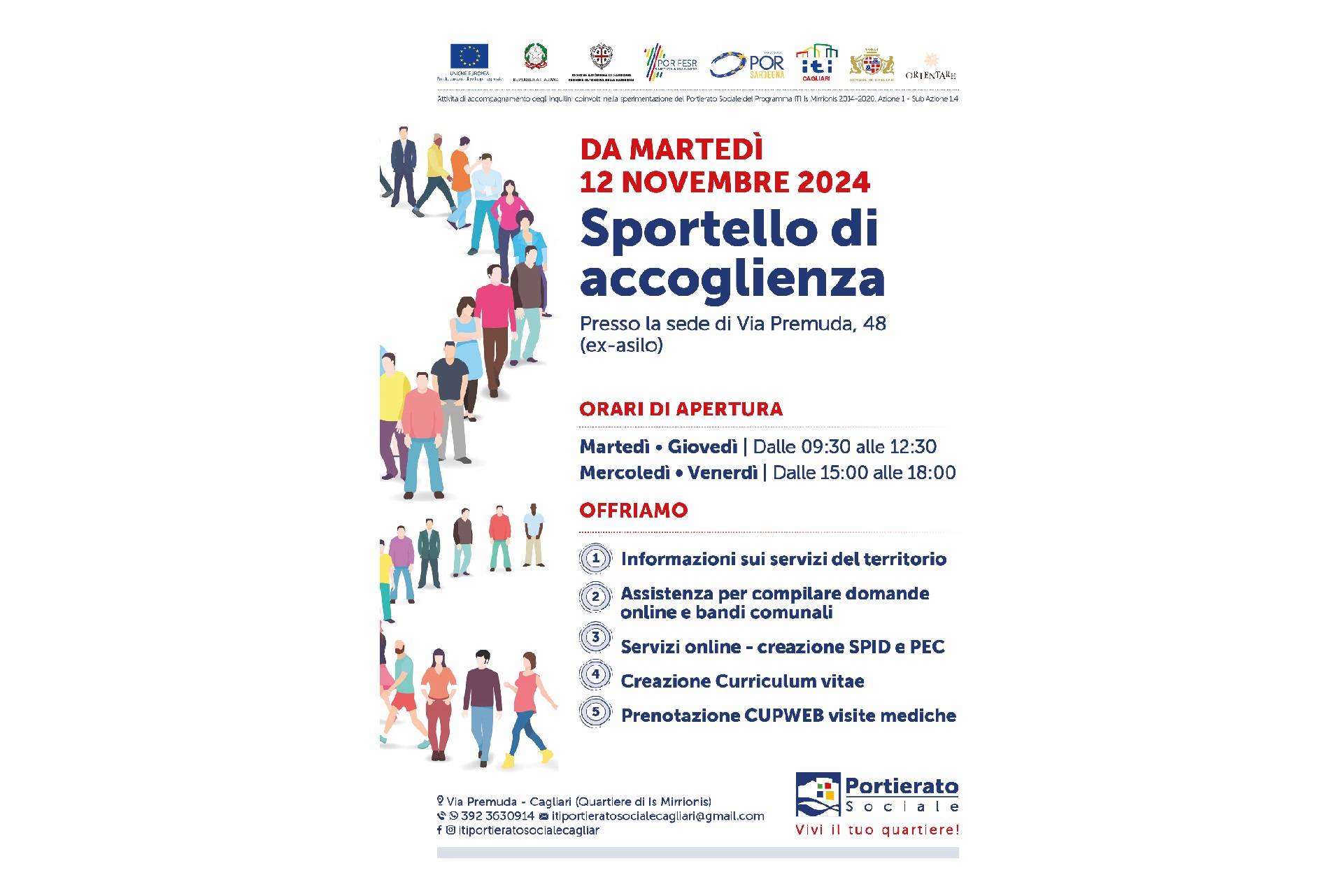 Cagliari - Sportello di accoglienza di via Premuda 48