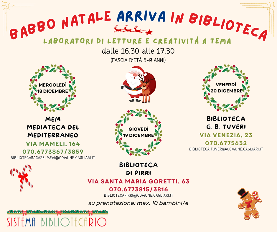Cagliari - Babbo Natale arriva in biblioteca
