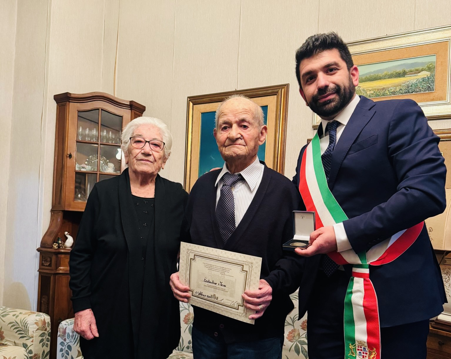 Marco Benucci con Costantino Mereu e la moglie Ignazia