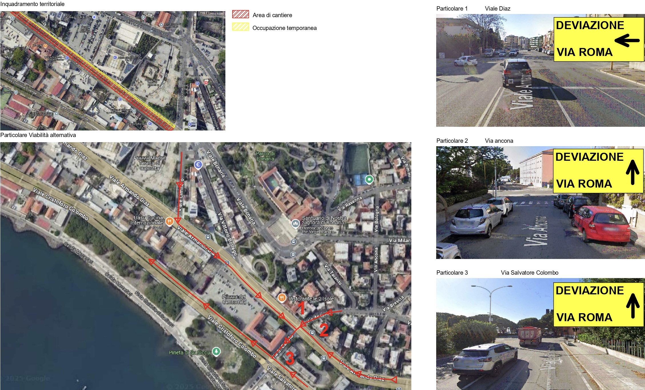 Planimetria interventi e viabilità alternativa viale Diaz