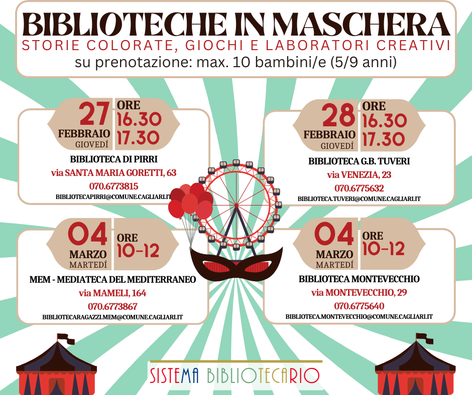 Cagliari - Biblioteche in maschera - Carnevale 2025