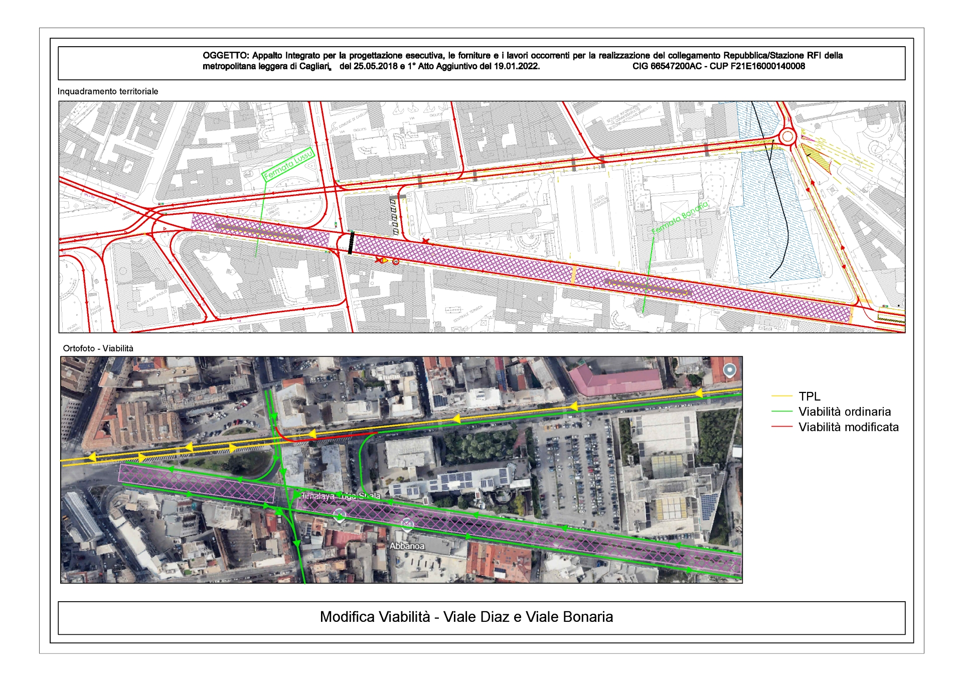 Cagliari - Modifica viabilità viale Diaz / viale Bonaria