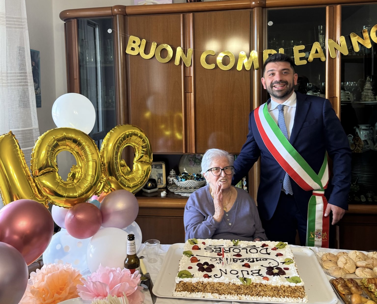 Marco Benucci con la signora Dolores Pani