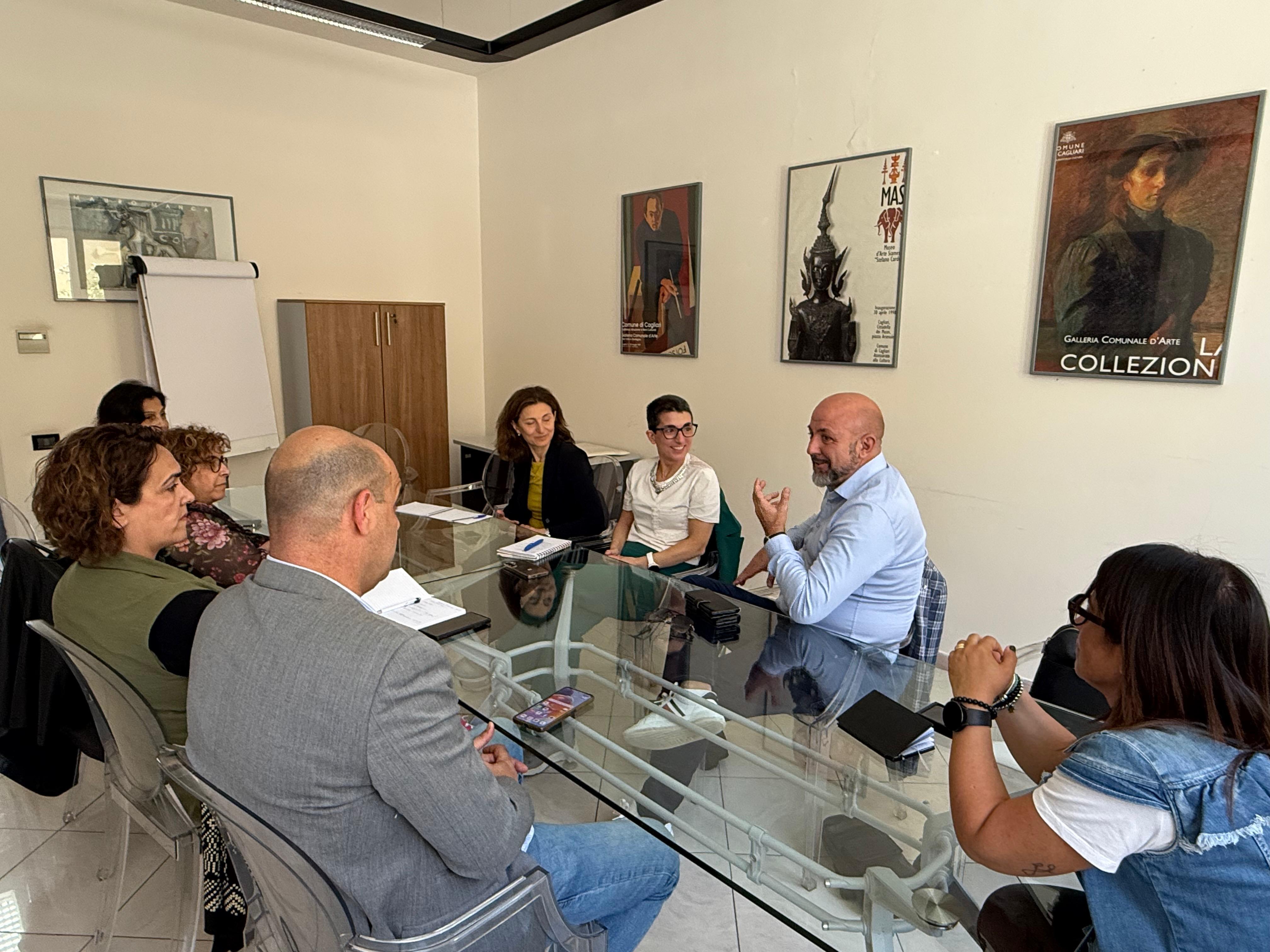 Giulia Andreozzi all'incontro con i rappresentanti sindacali