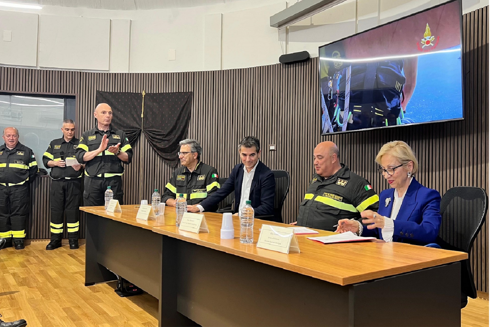 Massimo Zedda, Rita Soddu, Eros Mannino e Nicola Micele