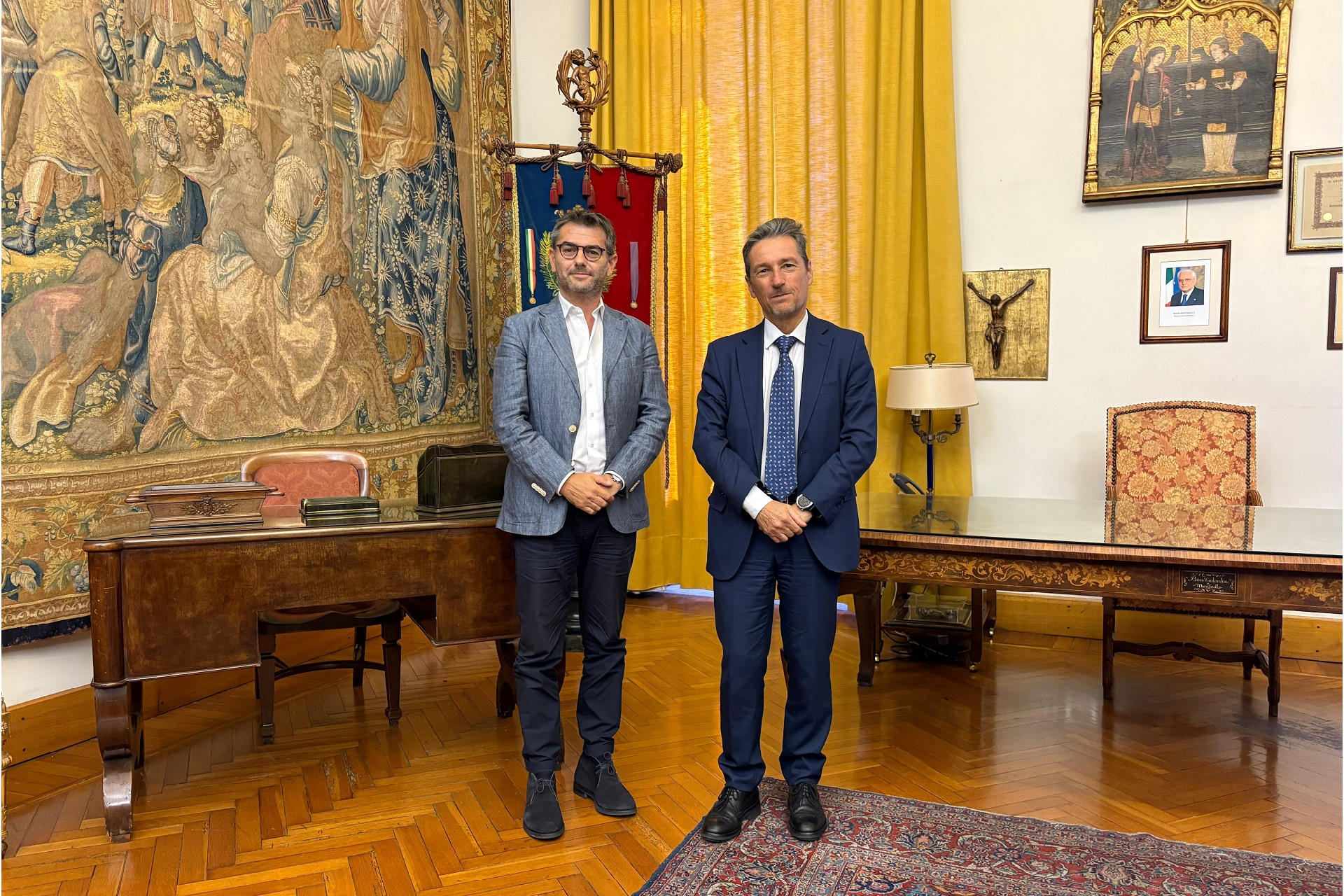 Massimo Zedda con Giovanni Giuseppe Ortolani