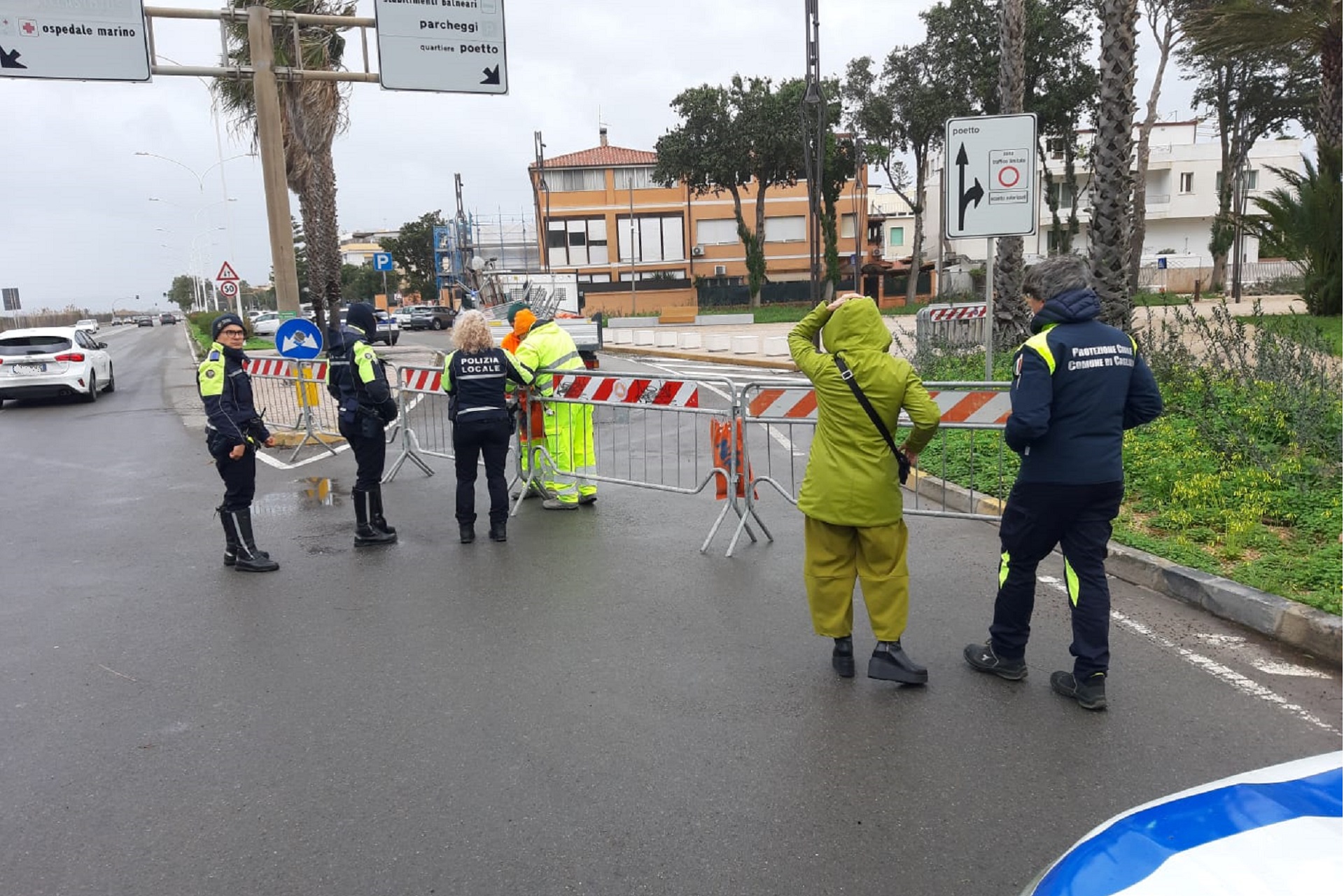 Cagliari - chiusura strada per allerta maltempo