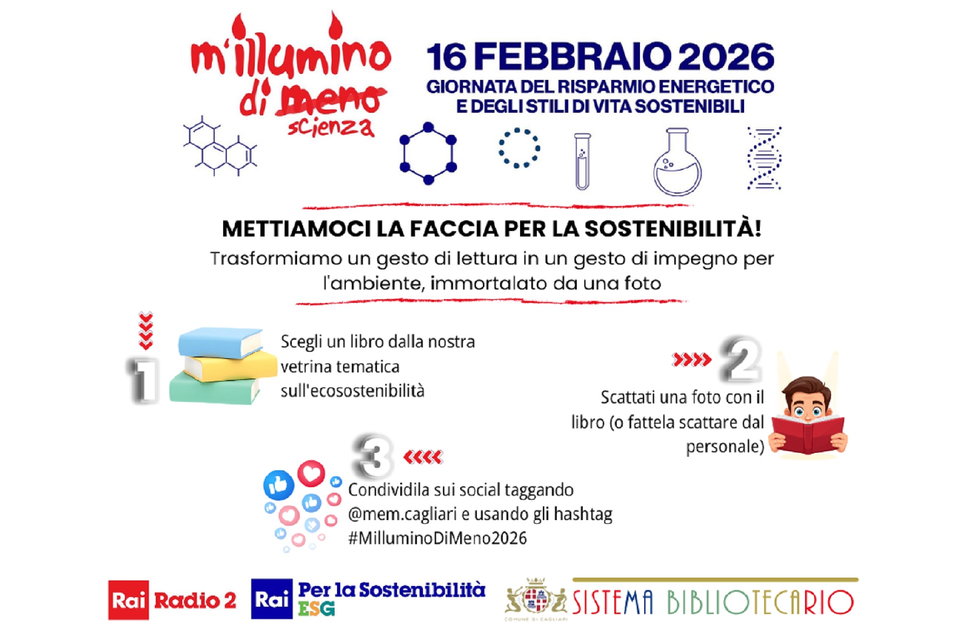 M'Illumino di meno 2026 - Sistema Bibliotecario comunale Cagliari