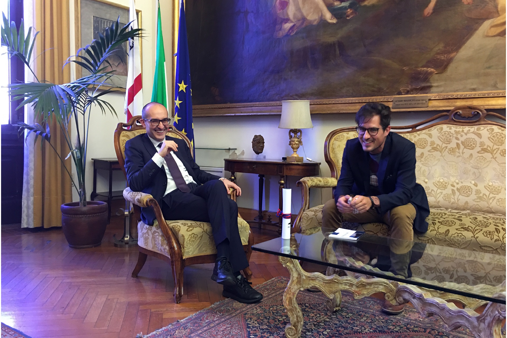 Cagliari - Il sindaco Paolo Truzzu con Francesco Accardo