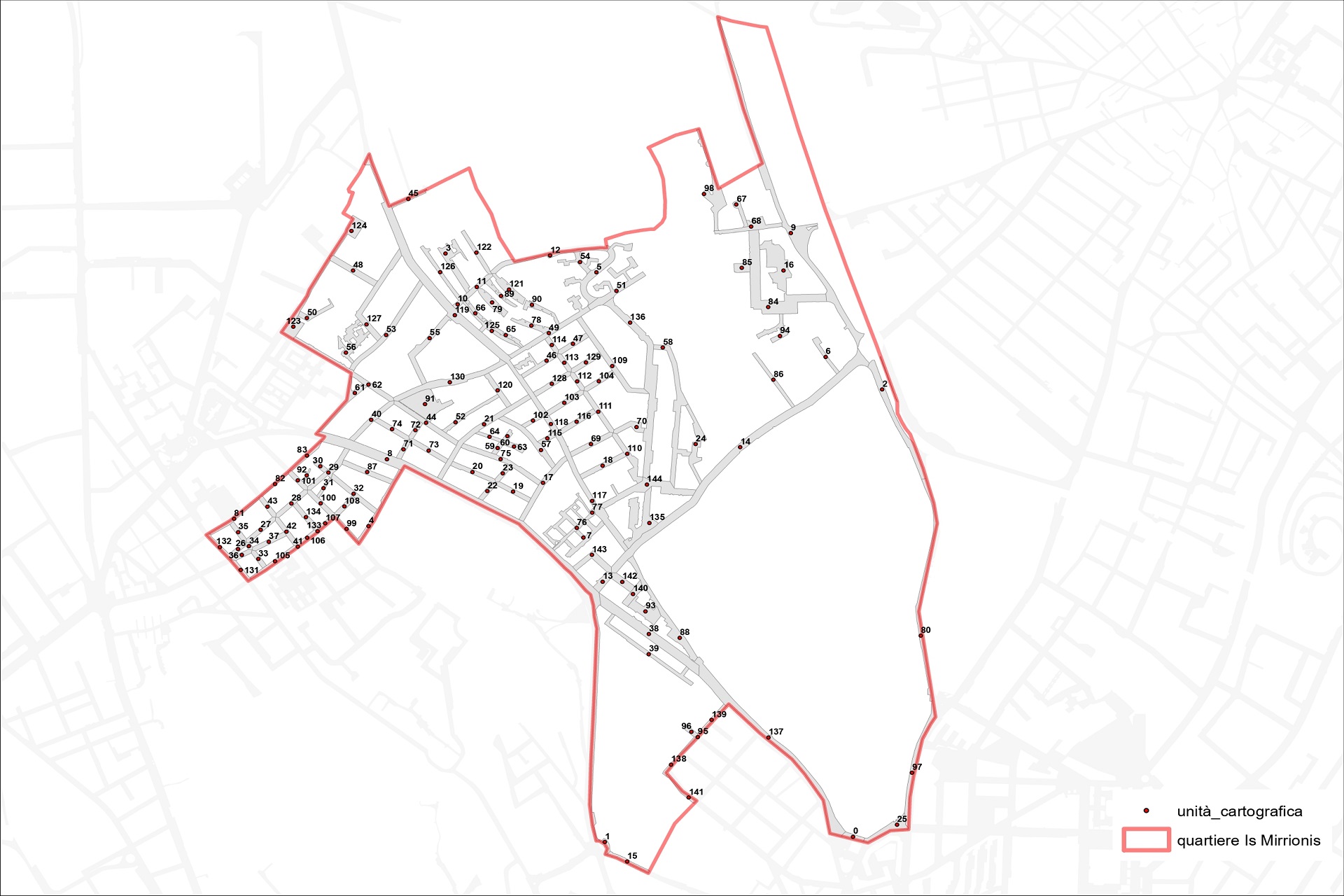 Cagliari - mappa quartiere Is Mirrionis
