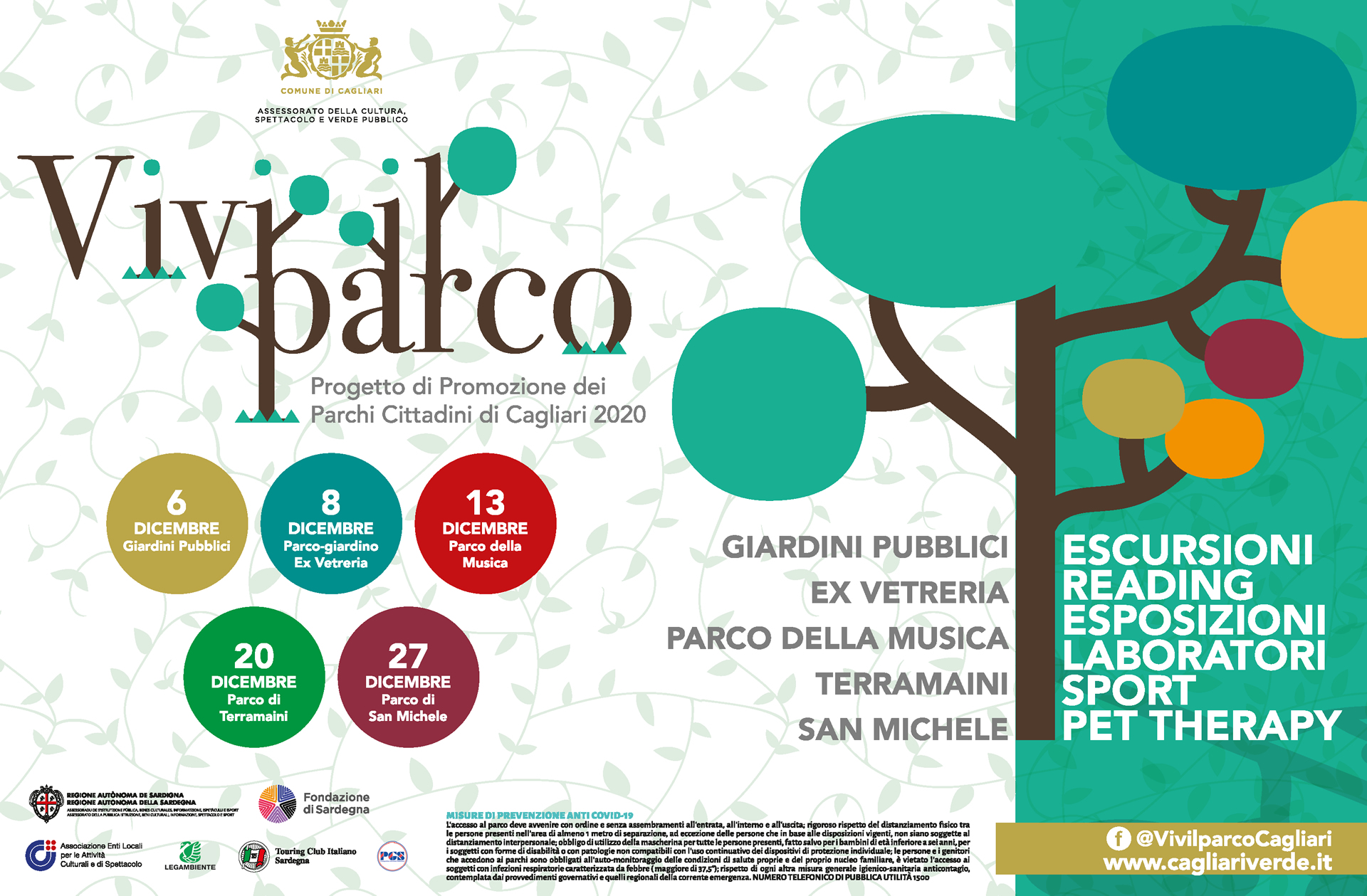 Locandina Vivi il parco Cagliari 2020