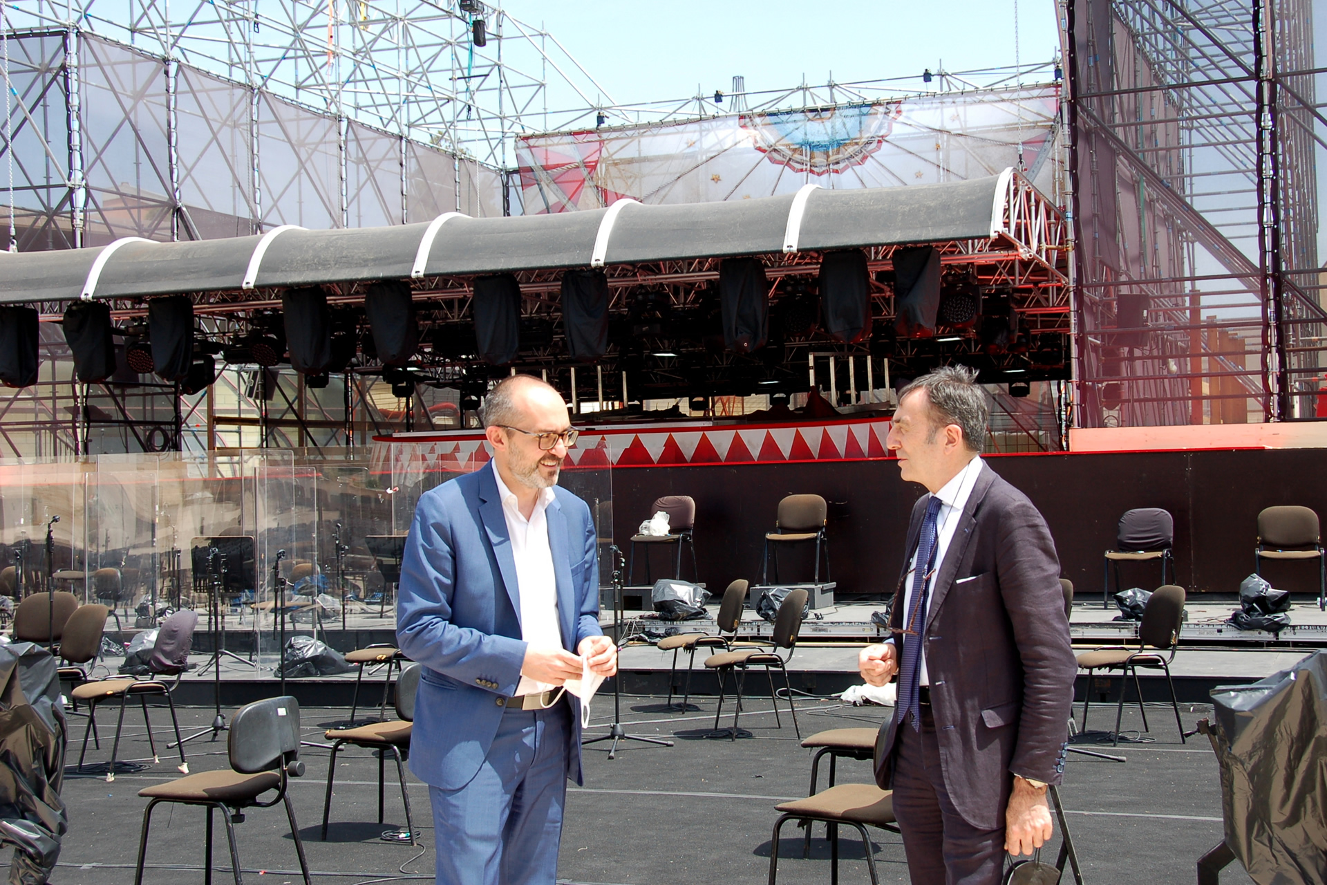 Il Presidente Paolo Truzzu, Sindaco di Cagliari, e il Sovrintendente Nicola Colabianchi