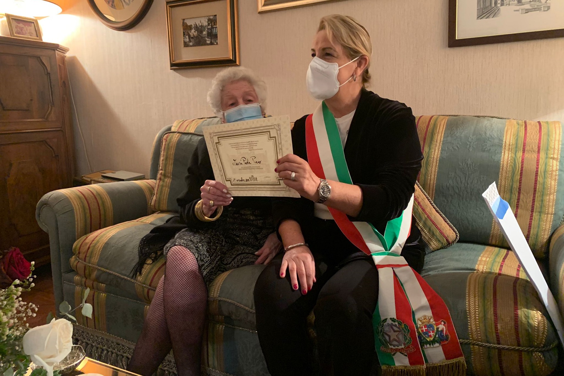 L'assessora Lantini con la signora Piano