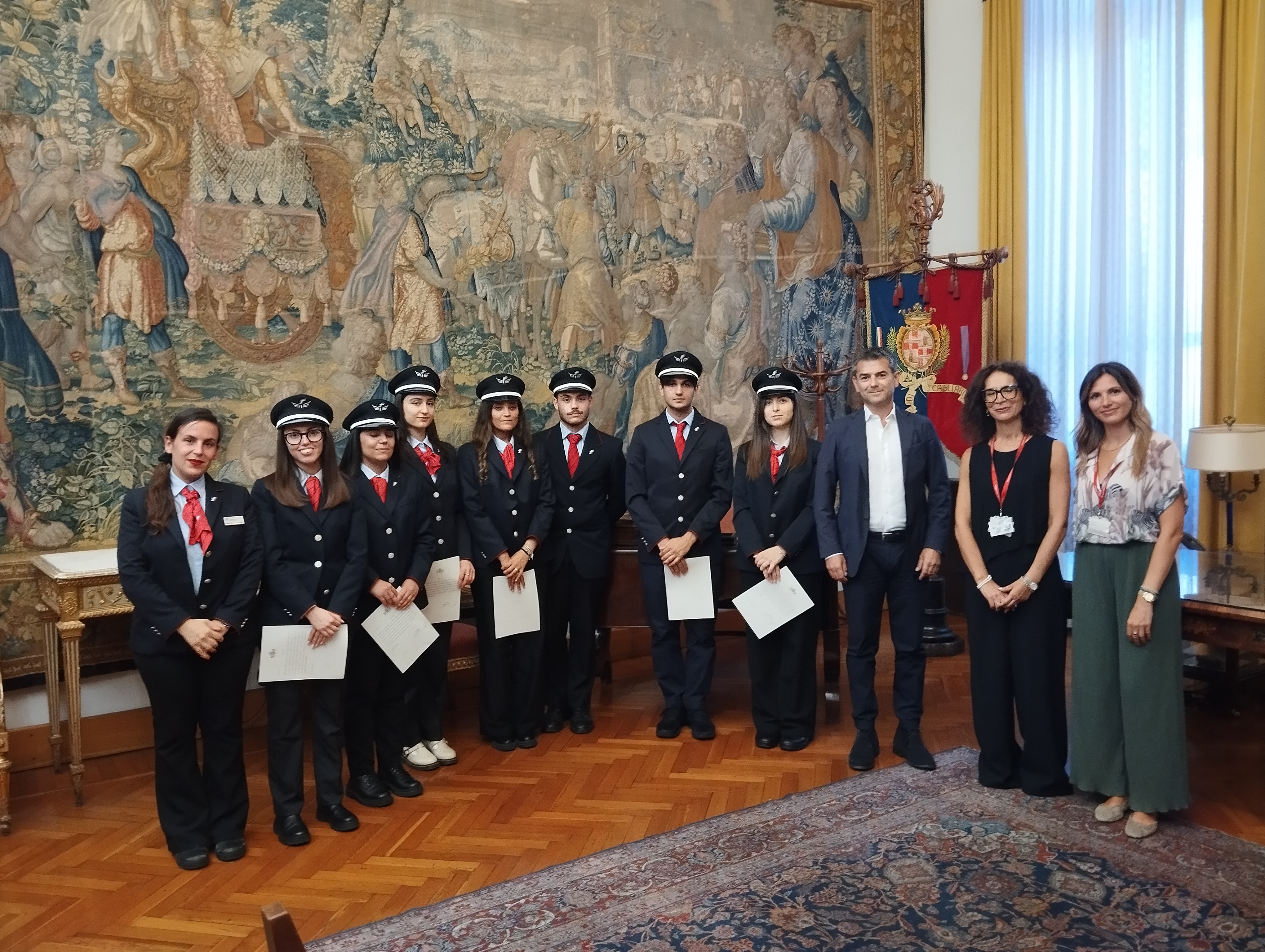 Un momento della cerimonia a Palazzo Bacaredda
