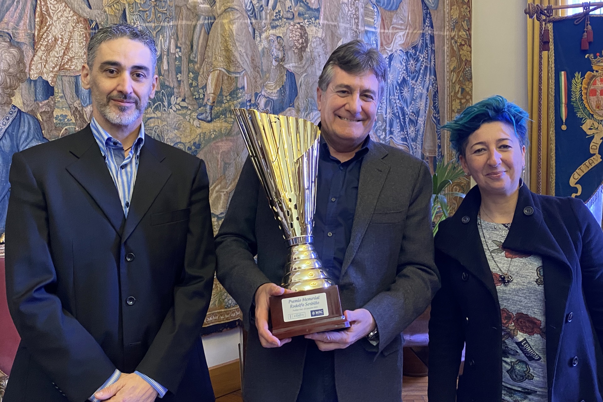 Edoardo Tocco tra Sergio Cavoli e Emiliana Scarpa