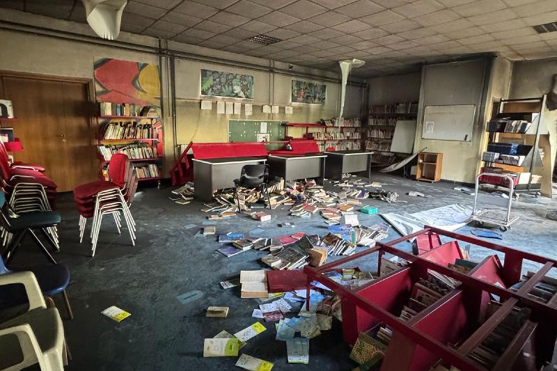 I locali devastati in via Brianza