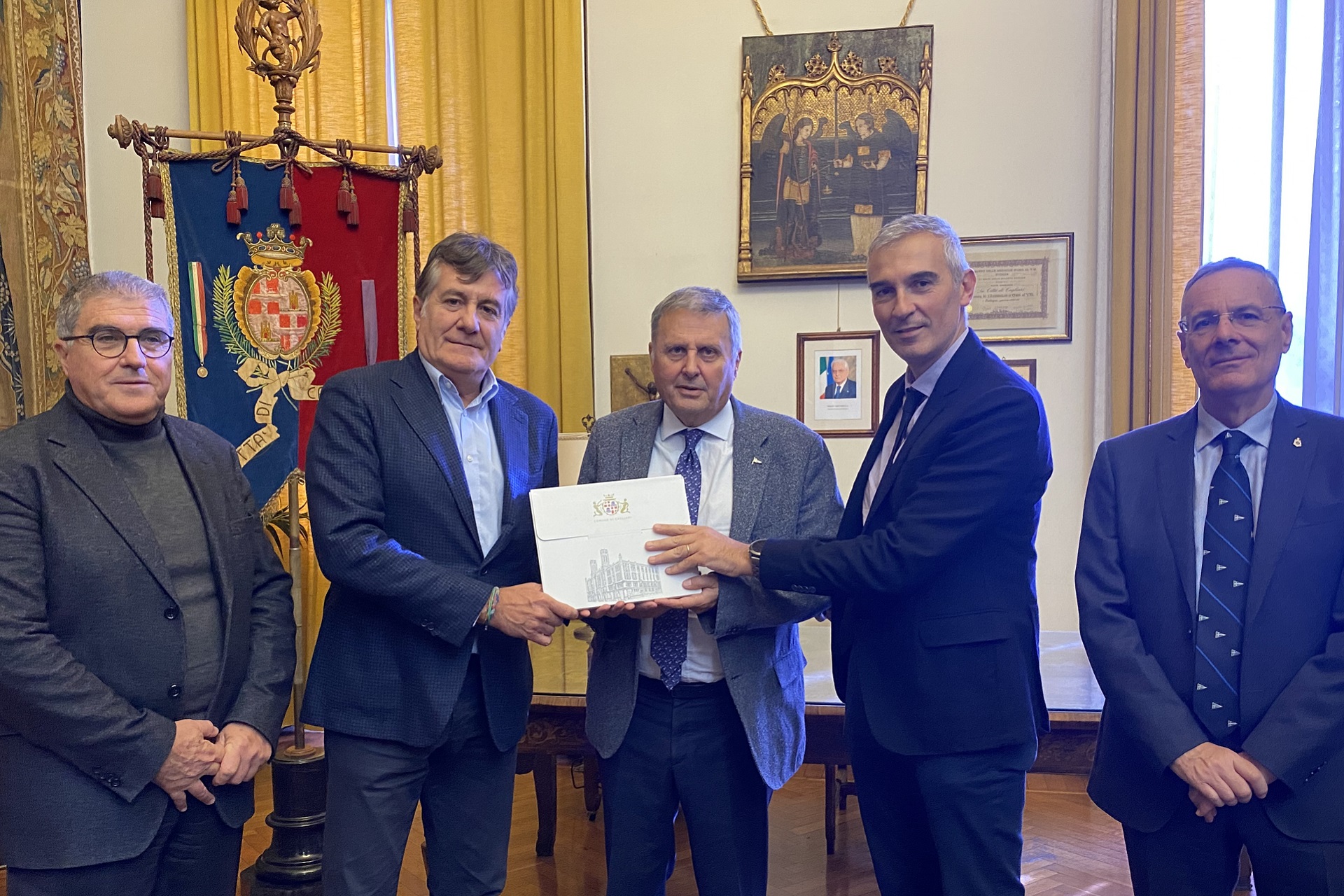 Edoardo Tocco e Alessandro Guarracino con i rappresentanti della Lega Navale Italiana
