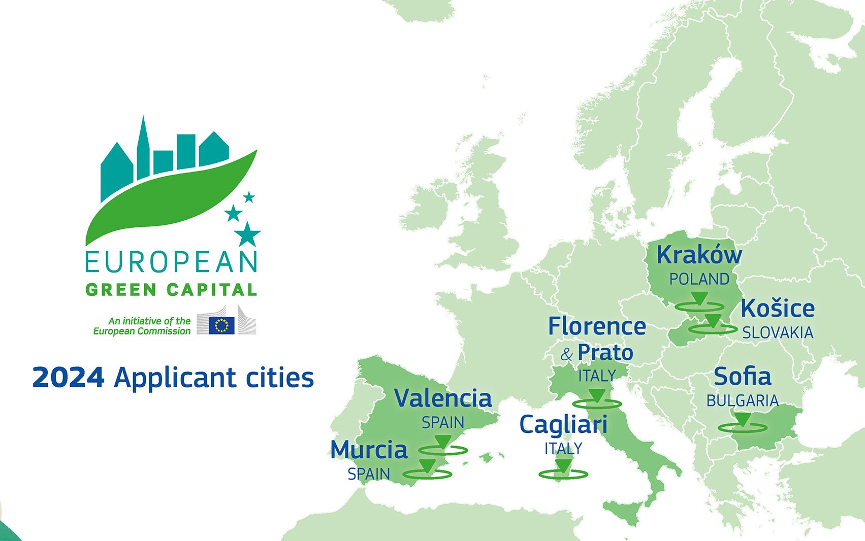 Le città candidate a Capitale del Verde Europea 2024