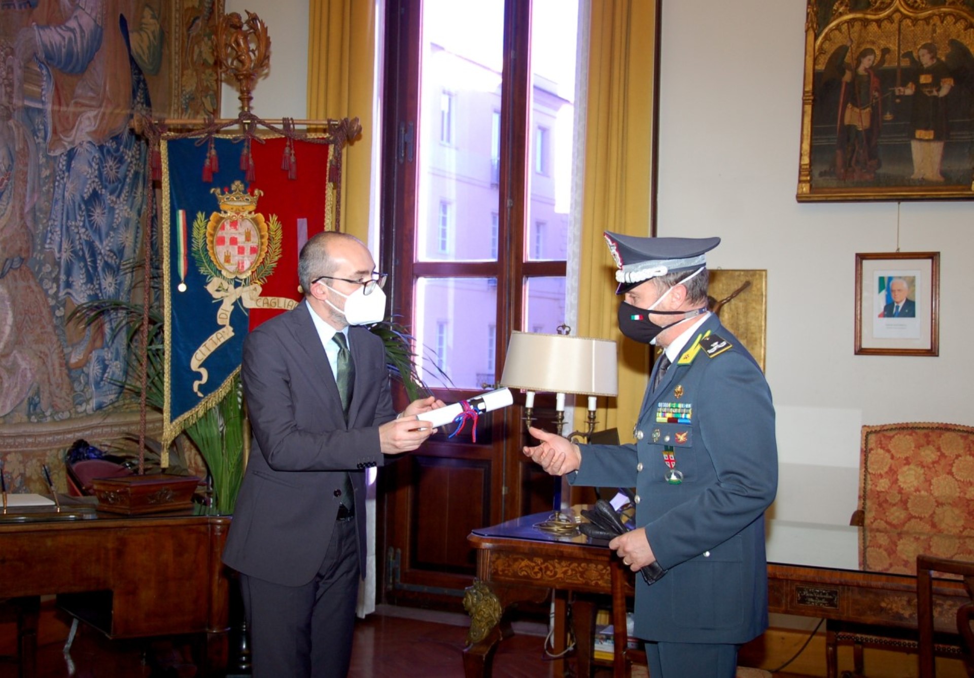 Il Sindaco Paolo Truzzu e il Generale Massimiliano Mora