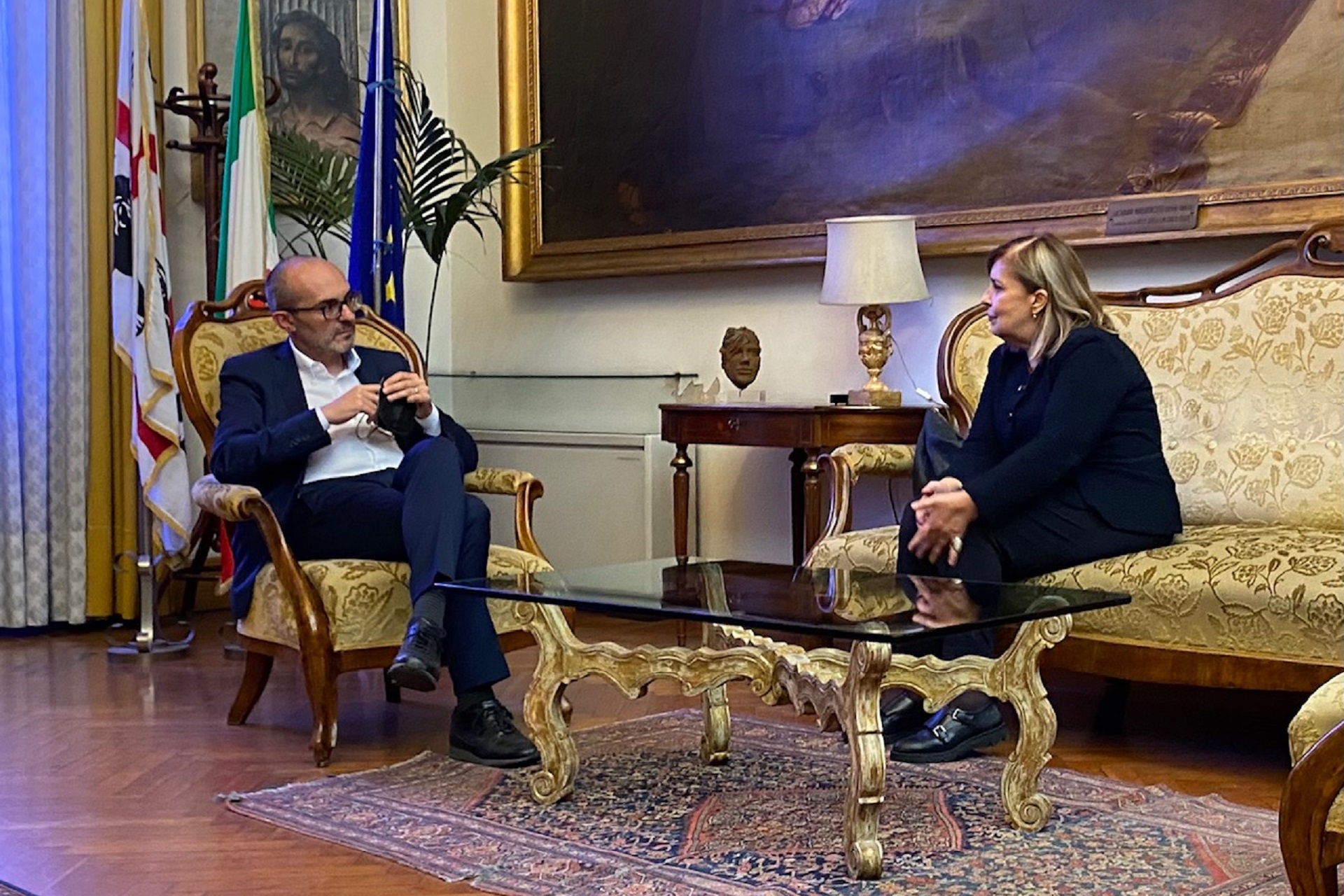 Sindaco Paolo Truzzu e sovrintendente Patricia Olivo