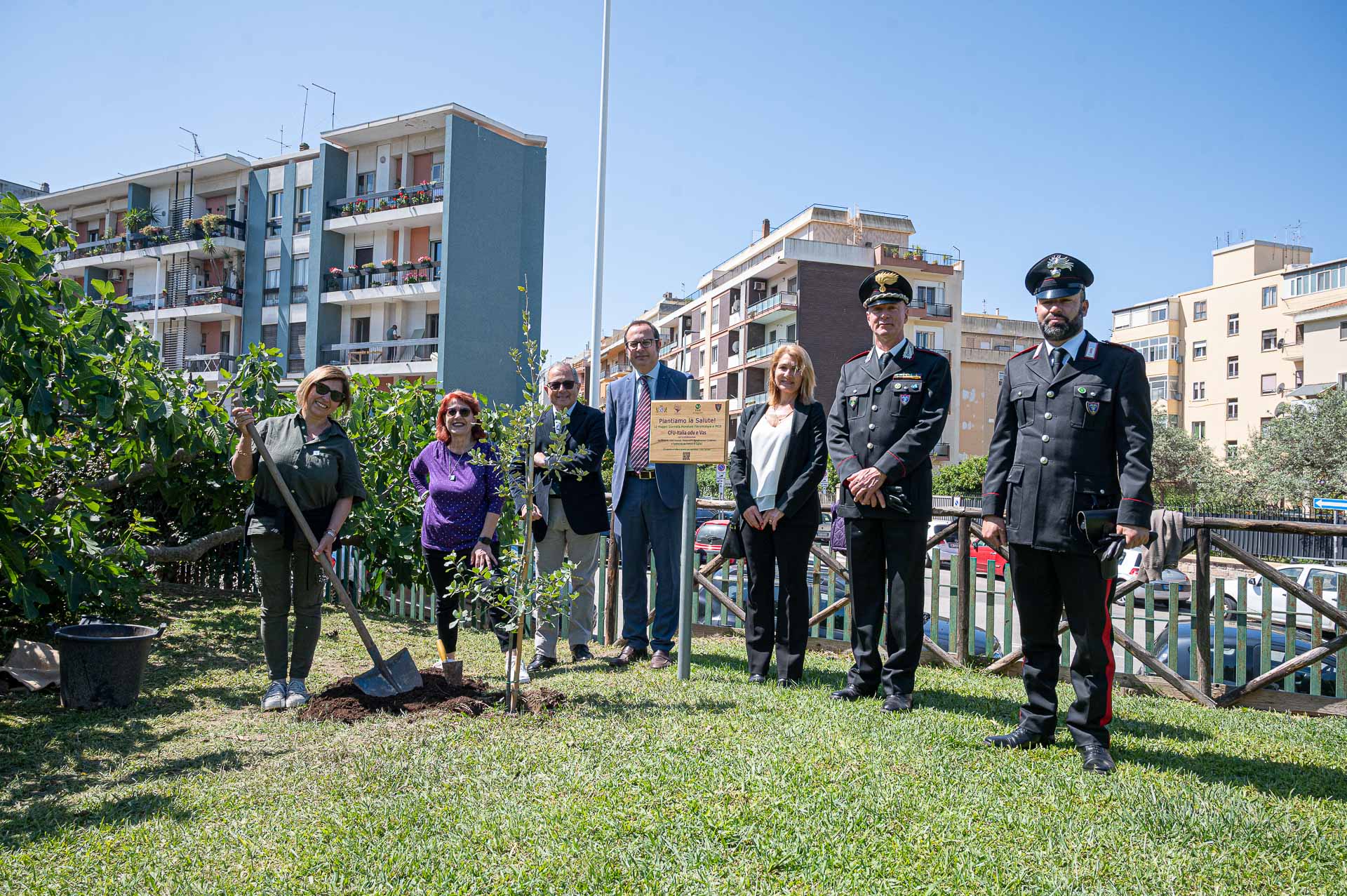 Un momento della cerimonia a Monte Urpinu